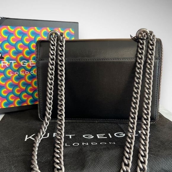 NWT Kurt Geiger London Shoreditch Small Leather & Genuine Calf Hair Shoulder Bag - Picture 7 of 17